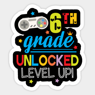 Gamer Students 6th Grade Unlocked Level Up Back To School Sticker